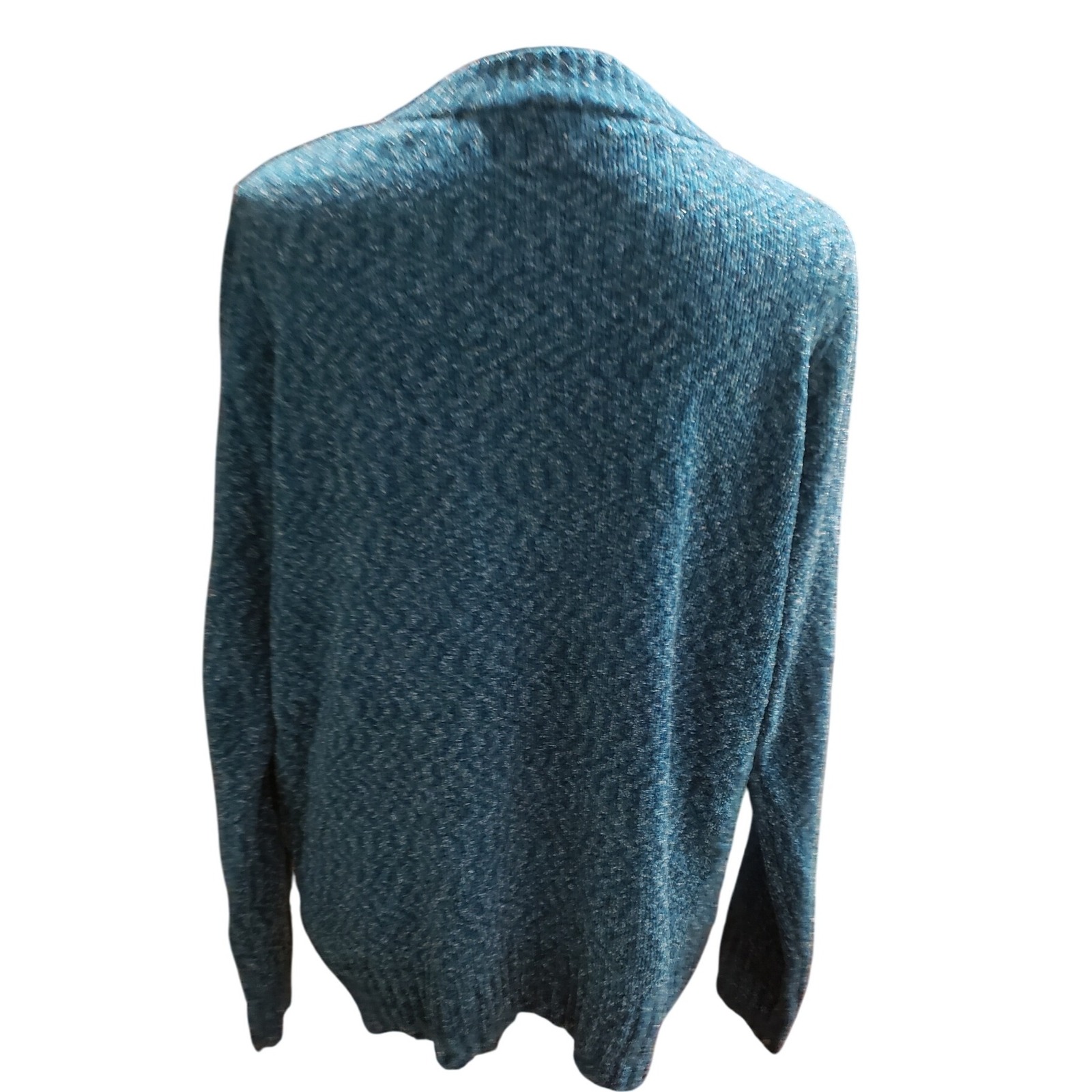 Vintage White Stag Women's Blue Marl V Neck Sweater Xl/Xg (16-18) — image 4 of 8